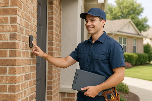 a male hvac technician fixing a mini split ac from Leander Air Conditioning Repair in Leander, TX - Hvac Technician 